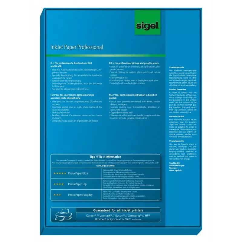 Carta per stampante A4 Sigel IP288 opaca 200 fogli bianca