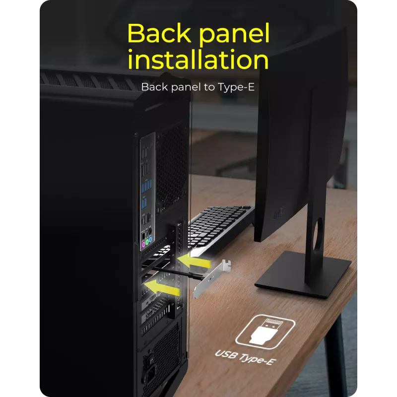 ICY BOX pannello posteriore USB Type-C con connettore interno USB Type-E