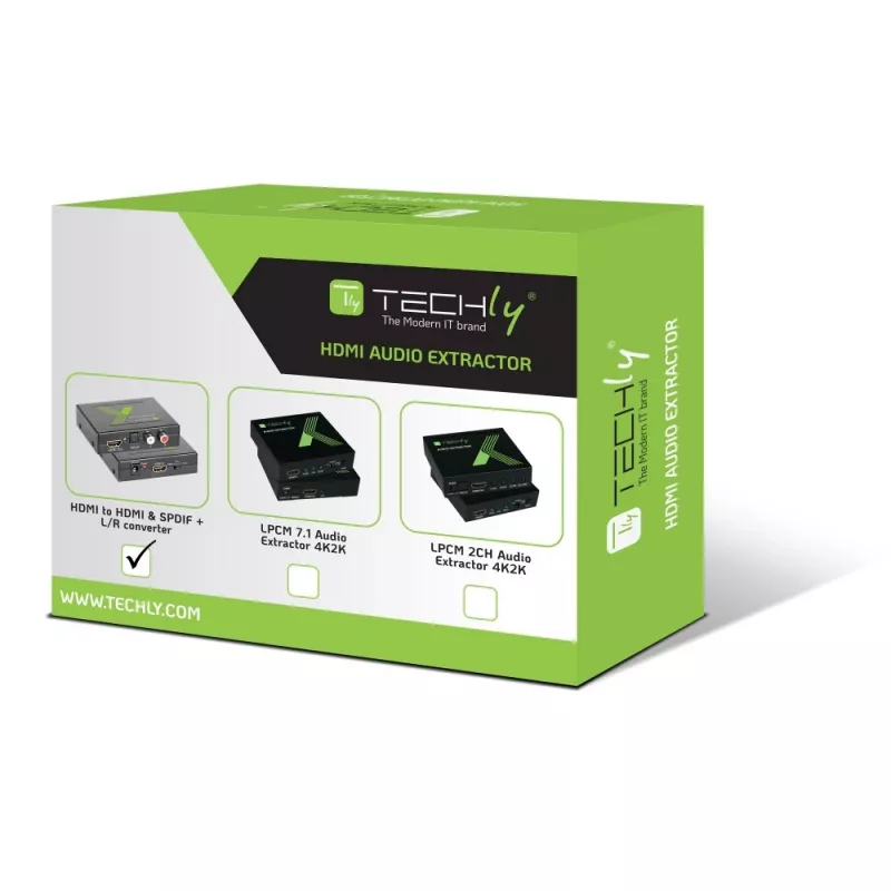 Techly estrattore audio HDMI SPDIF + RCA R/L IDATA HDMI-EA, 5 V, 77 mm, 64 mm, 23 mm, 351 g