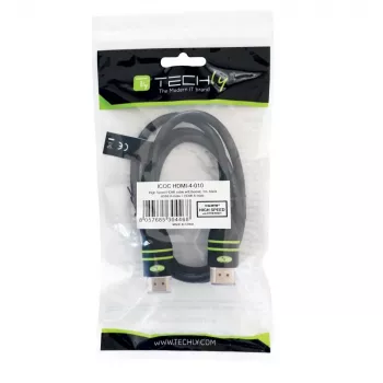 Cavo HDMI High Speed Techly 3m con Ethernet A/A M/M nero ICOC HDMI-4-030