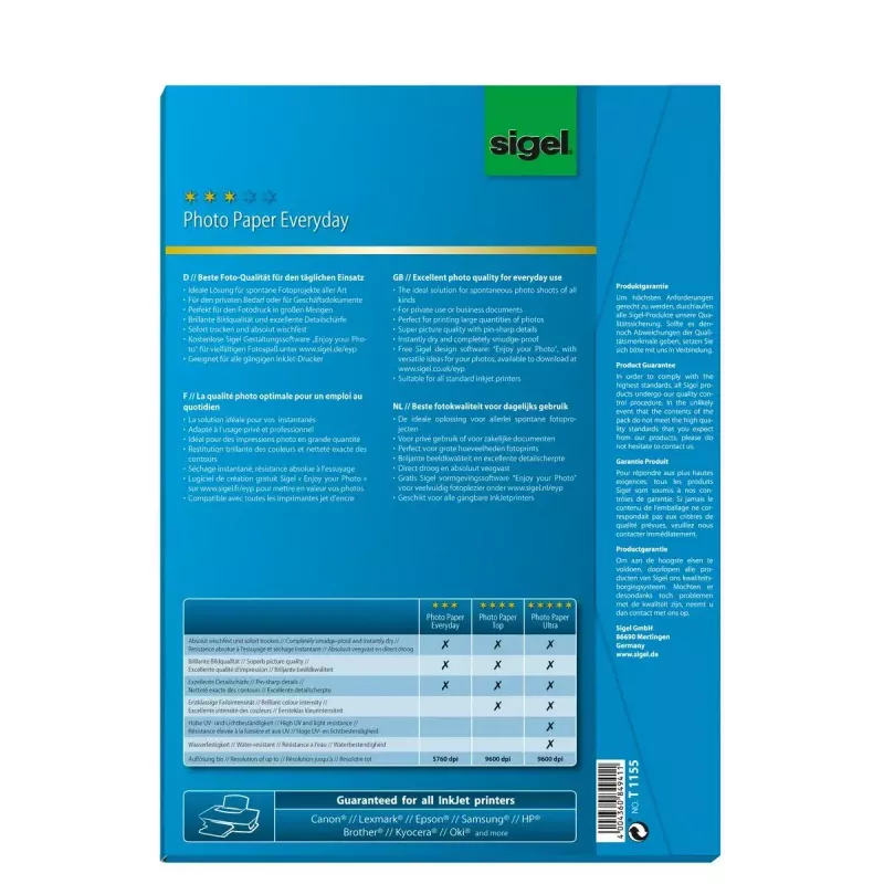 Carta fotografica A4 Sigel T1155 lucida