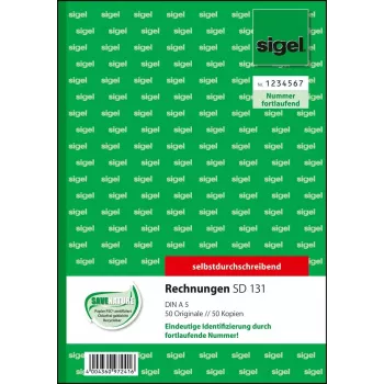 Modulo commerciale Sigel SD131 A5 bianco giallo 100 fogli
