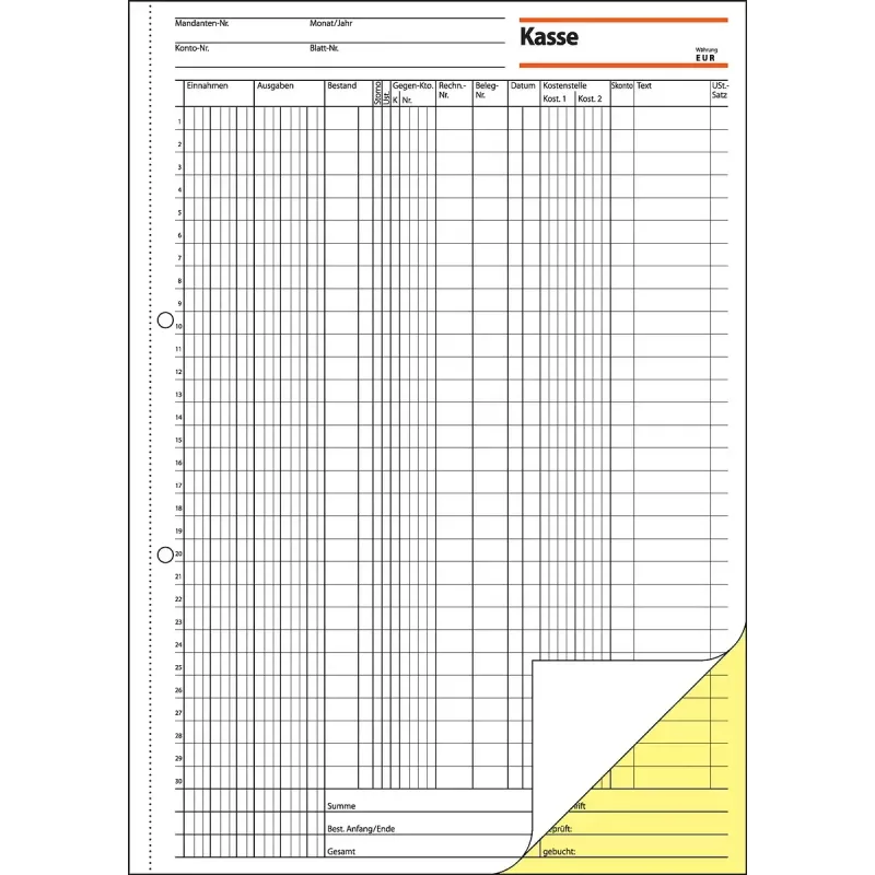 Sigel KG429 libro cassa con colonna IVA (EDV), A4, 2 x 50 pagine