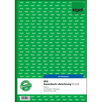 Sigel KG429 libro cassa con colonna IVA (EDV), A4, 2 x 50 pagine