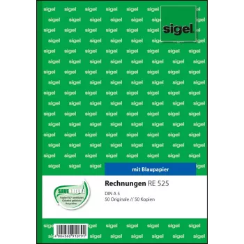 Modulo commerciale Sigel RE525 A5 blu bianco 100 fogli