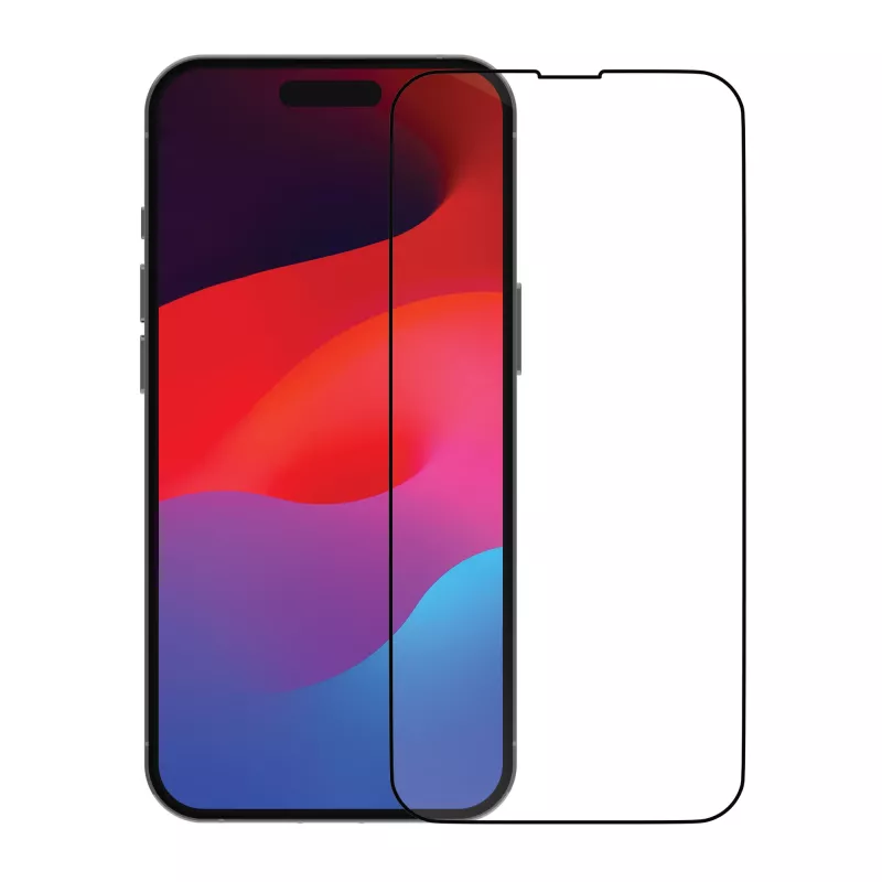 Pellicola protettiva per display trasparente di bramante eco-shield per iPhone 15 Pro, trasparente con bordo nero