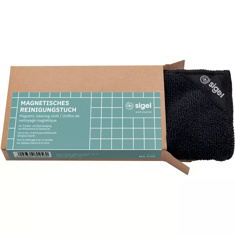 Sigel BA110 panno in microfibra per lavagne in vetro, nero