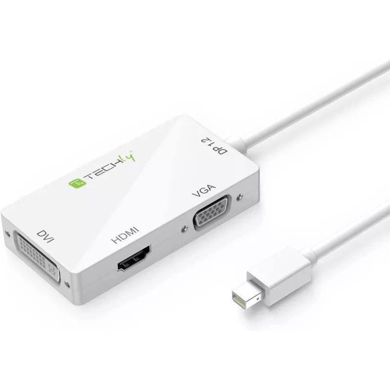 Techly adattatore 3 in 1 Mini DisplayPort (Thunderbolt) a HDMI / DVI / VGA IADAP MDP-COMBOF12