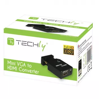 Techly mini convertitore VGA e audio a HDMI IDATA VGA-HDMINI