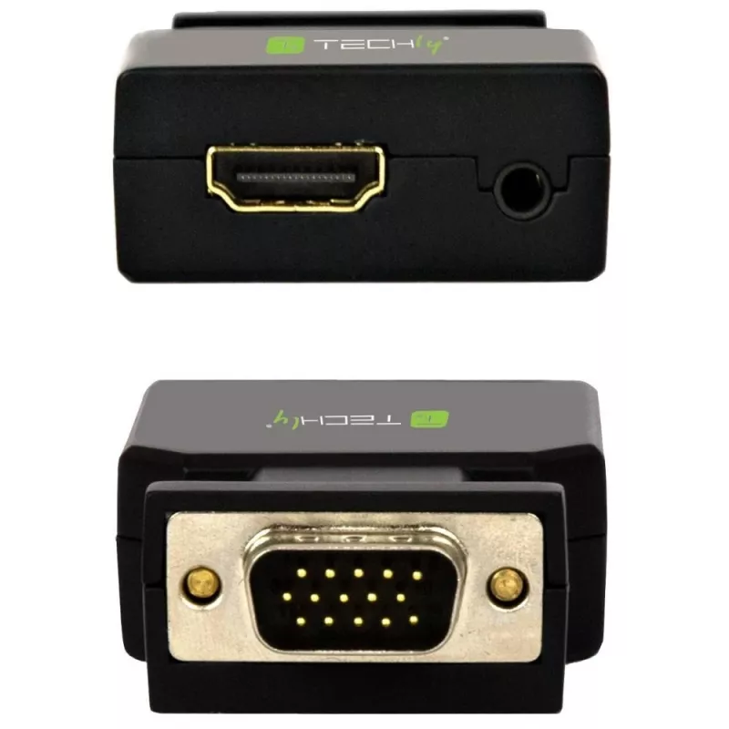 Techly mini convertitore VGA e audio a HDMI IDATA VGA-HDMINI