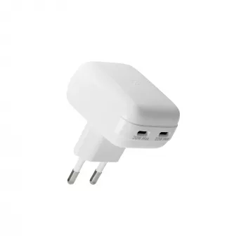 Caricabatterie da parete d bramante re-charge Pro EU piatto 2×USB-C 20W bianco (per interni)