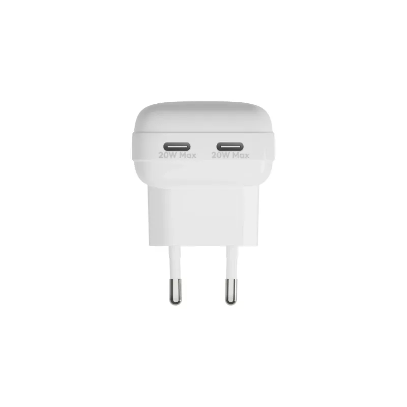Caricabatterie da parete d bramante re-charge Pro EU piatto 2×USB-C 20W bianco (per interni)