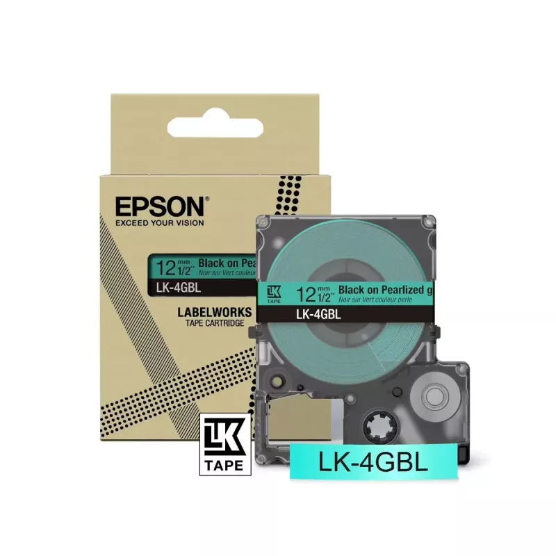 Nastro per etichette Epson LK-4GBL nero su verde 1,2 cm x 9 m