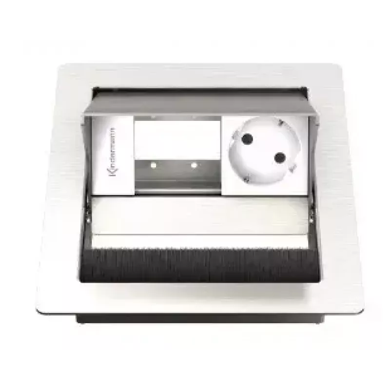 Presa da tavolo tipo F Kindermann 7492000041 acciaio inox bianco