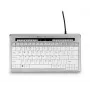 BakkerElkhuizen S-board 840 US Qwerty, Tenkeyless (80 - 87%), con filo, USB, interruttori a forbice, QWERTY, grigio chiaro, bianco