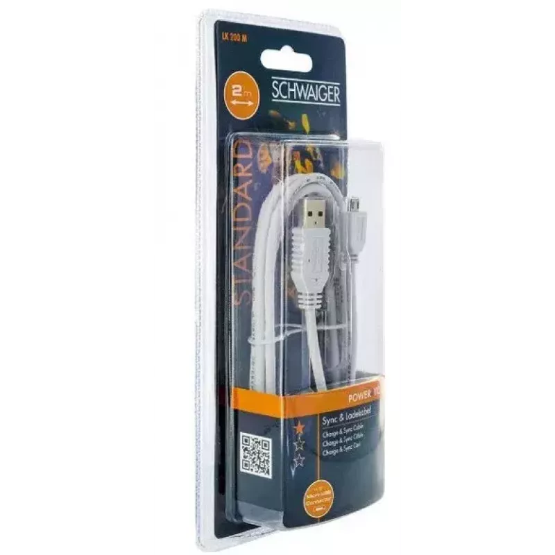 Cavo USB Schwaiger LK200M532 2m USB A a Micro-USB A bianco