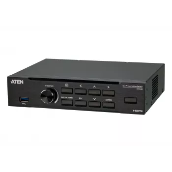 ATEN switch per presentazioni seamless con Quad V, HDMI, USB Type-A, metallo, nero, 60 Hz, 15 m