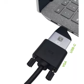 Techly IADAP USBC-VGAC adattatore grafico USB 1920 x 1200 pixel nero, argento