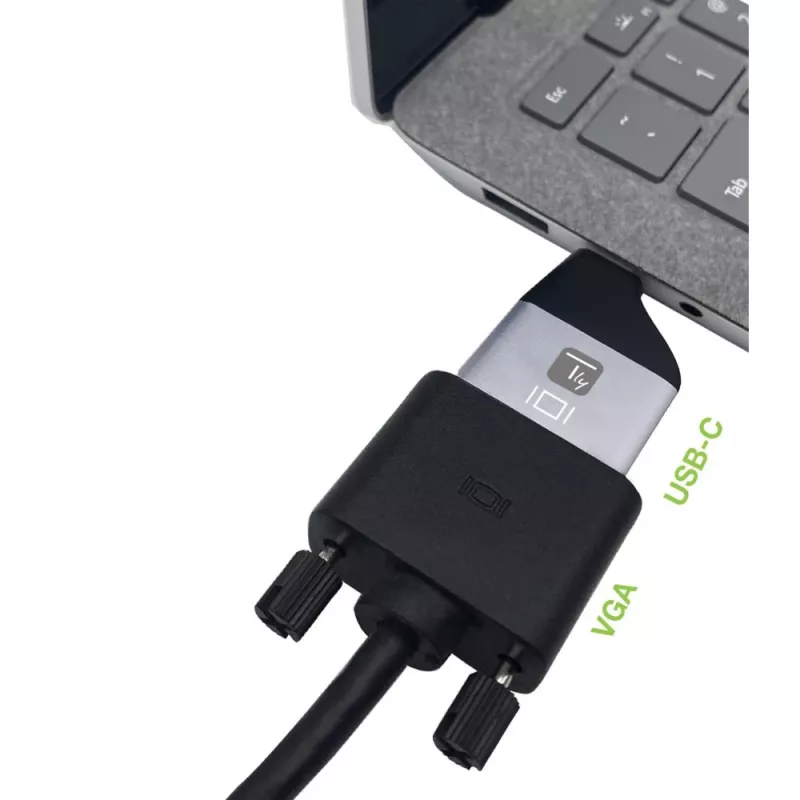 Techly IADAP USBC-VGAC adattatore grafico USB 1920 x 1200 pixel nero, argento