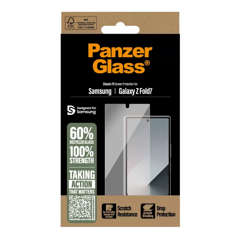 Protezione schermo PanzerGlass per Samsung Galaxy Z Fold7 — Ultra-Wide Fit