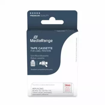 Nastro per stampante MediaRange MRBTZ132 rosso 1,2 cm 8 m