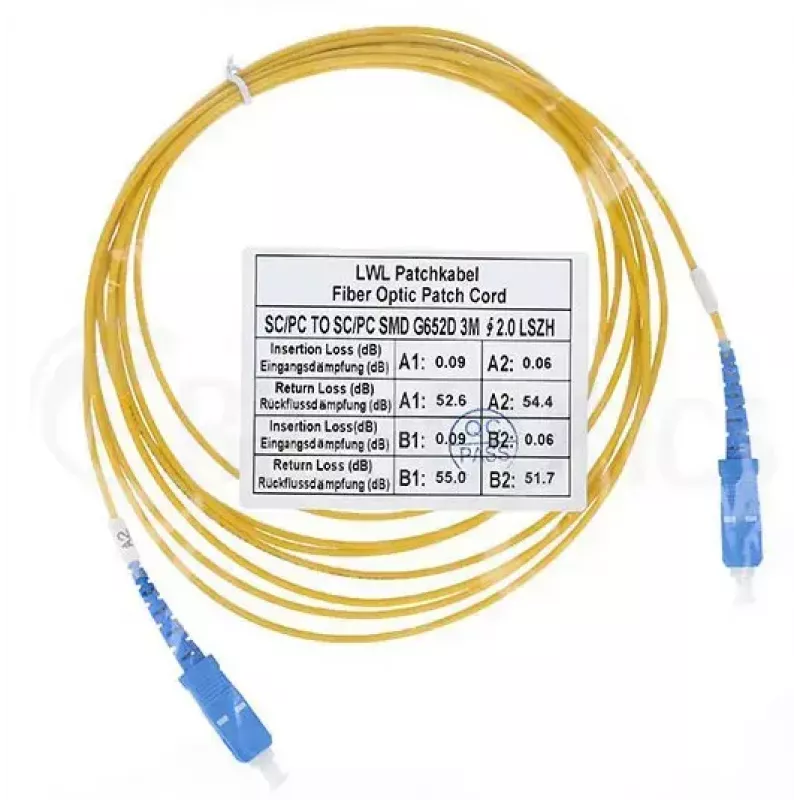 Cavo in fibra ottica BlueOptics SFP2222BU5MK SC G.657.A1 5 m giallo