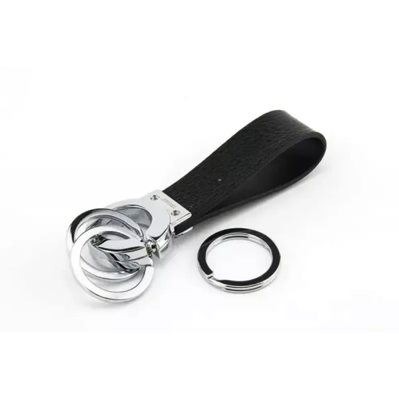 Portachiavi TROIKA KR8-02/LE nero argento pelle 31mm