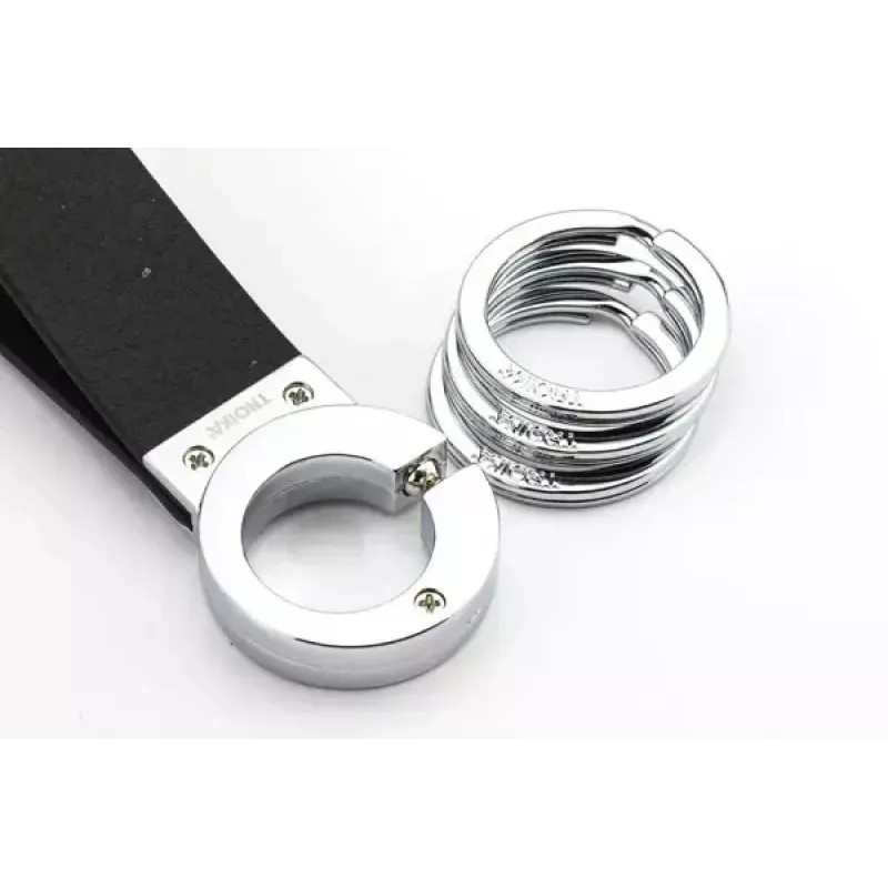 Portachiavi TROIKA KR8-02/LE nero argento pelle 31mm