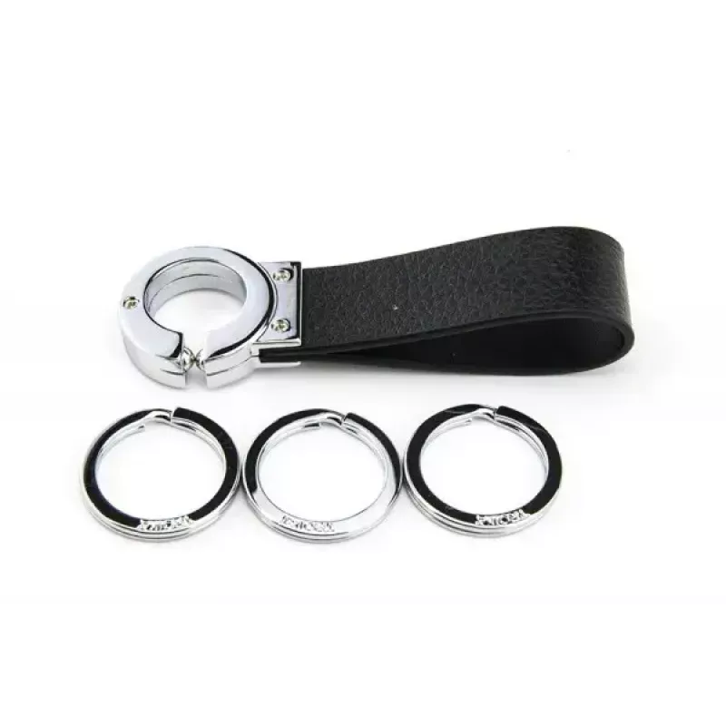 Portachiavi TROIKA KR8-02/LE nero argento pelle 31mm