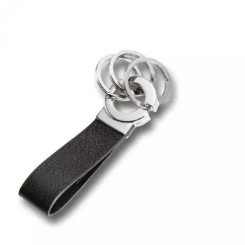 Portachiavi TROIKA KR8-02/LE nero argento pelle 31mm