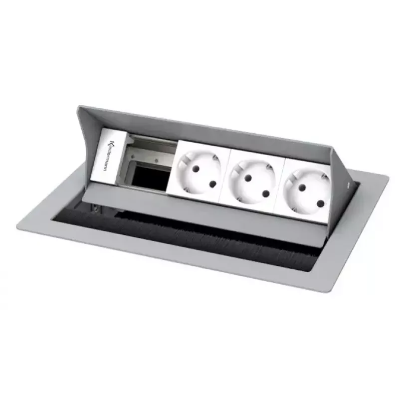 Outlet box Kindermann CablePort standard² Type F argento bianco