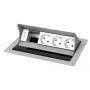 Outlet box Kindermann CablePort standard² Type F argento bianco