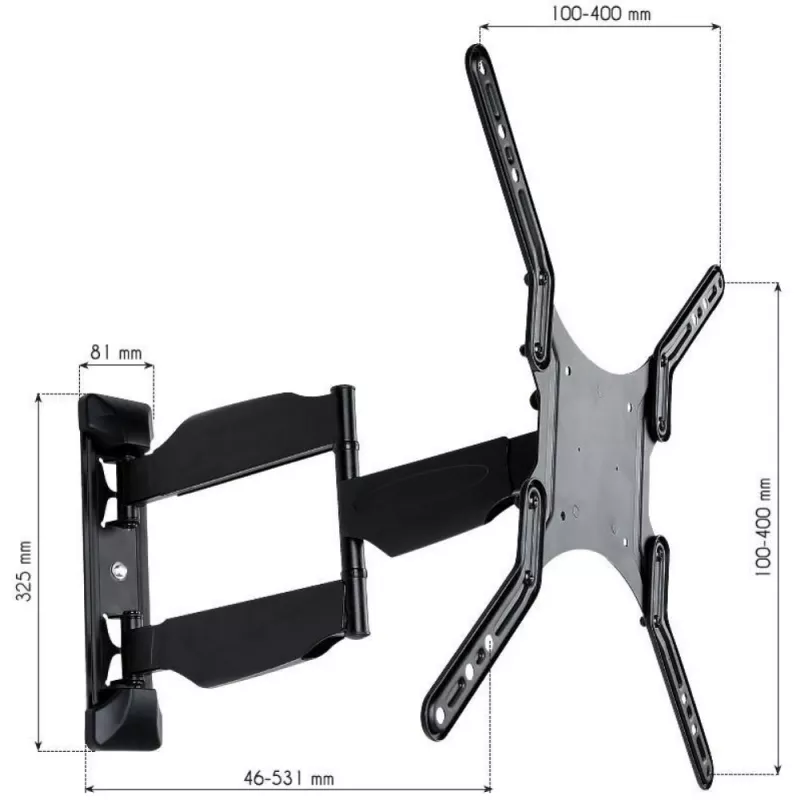 Techly 23-55 Ultra slim Full Motion supporto a parete per TV LCD nero” ICA-PLB 171M