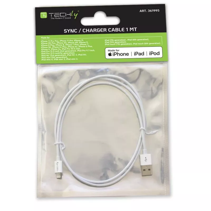 Techly ICOC APP-8WH1 cavo Lightning 1 m bianco