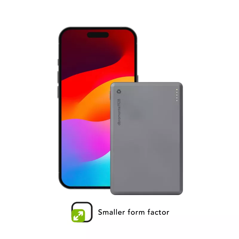 dbramante1928 re-charge - powerbank 5K Wireless - grigio, 5000 mAh, ricarica wireless, 3,87 V, grigio