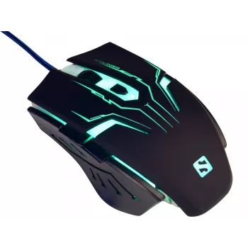 Mouse Sandberg Eliminator, per destrimani, USB Type-A, 2400 DPI, Nero