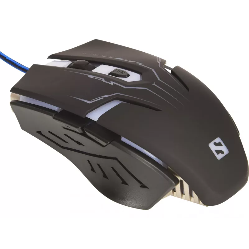 Mouse Sandberg Eliminator, per destrimani, USB Type-A, 2400 DPI, Nero