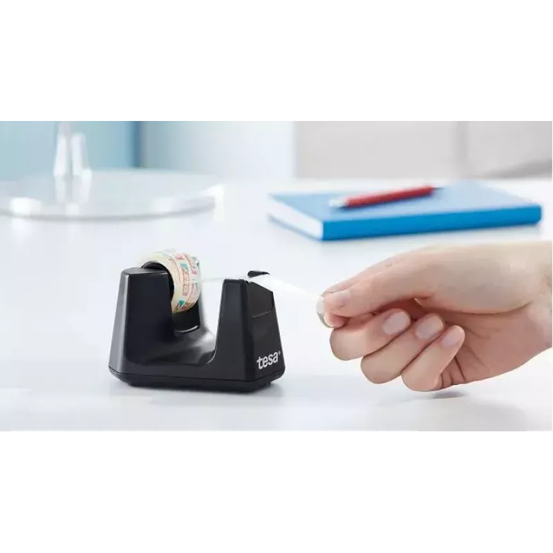 tesa Easy Cut Smart Dispenser da scrivania, nero, plastica