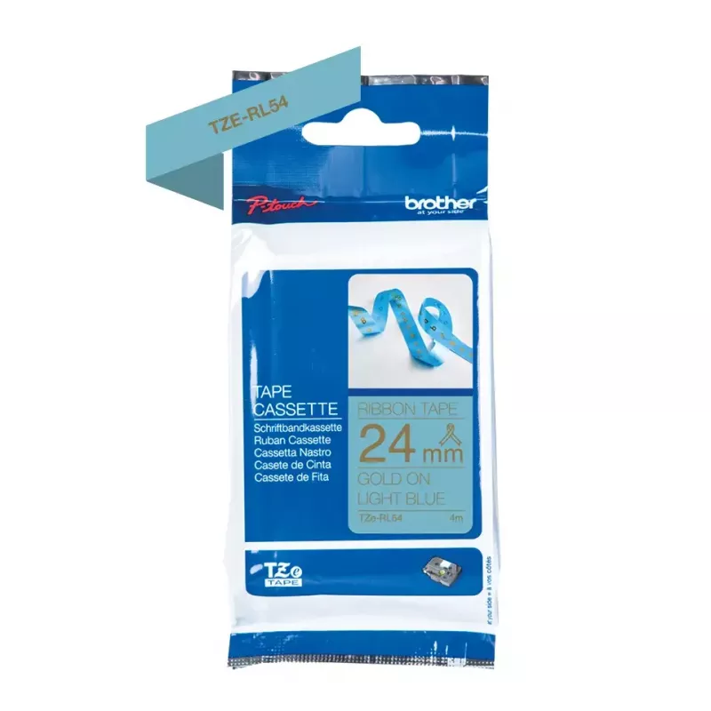 Nastro per etichettatrice Brother TZE-RL54 oro su blu