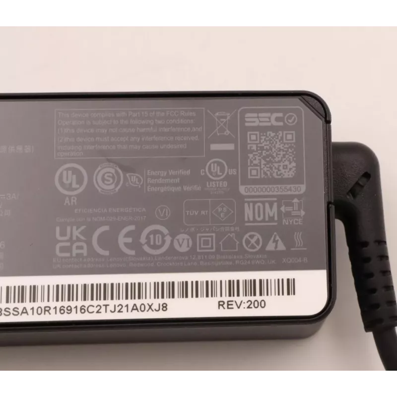 Alimentatore CA Lenovo 45 W USB-C 5A10W86249 – alimentatore USB-C da 45 W per laptop e dispositivi