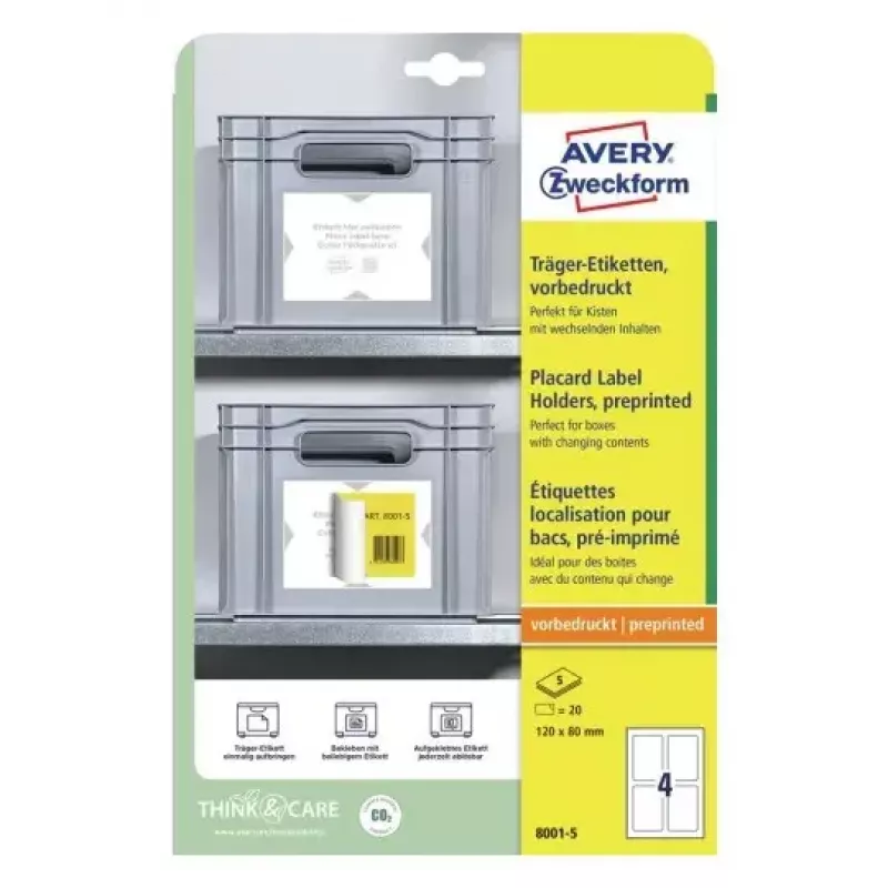 Avery portaplacchetta grigio chiaro etichetta per stampante autoadesiva A4