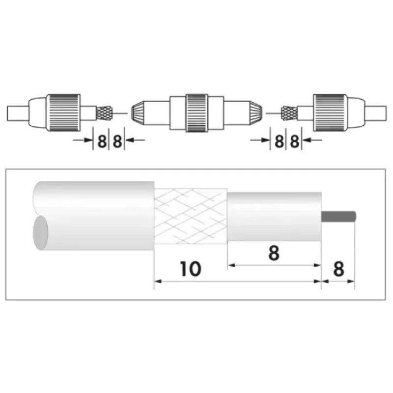 Connettore coassiale Schwaiger KVB29 531 argento metallo plastica