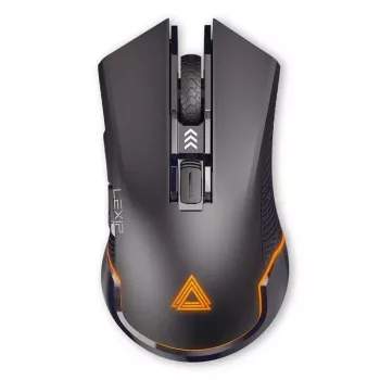 Lexip Ar18 – mouse gaming wireless con pattini in ceramica, per destrimani, ottico, RF Wireless + USB Type-A, 4800 DPI, nero