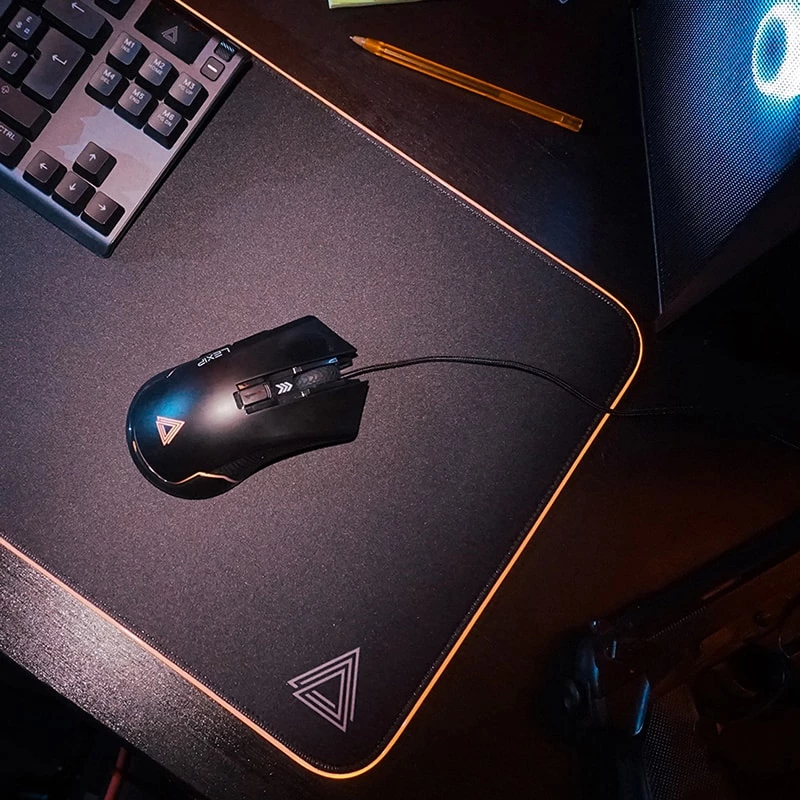 Lexip Ar18 – mouse gaming wireless con pattini in ceramica, per destrimani, ottico, RF Wireless + USB Type-A, 4800 DPI, nero