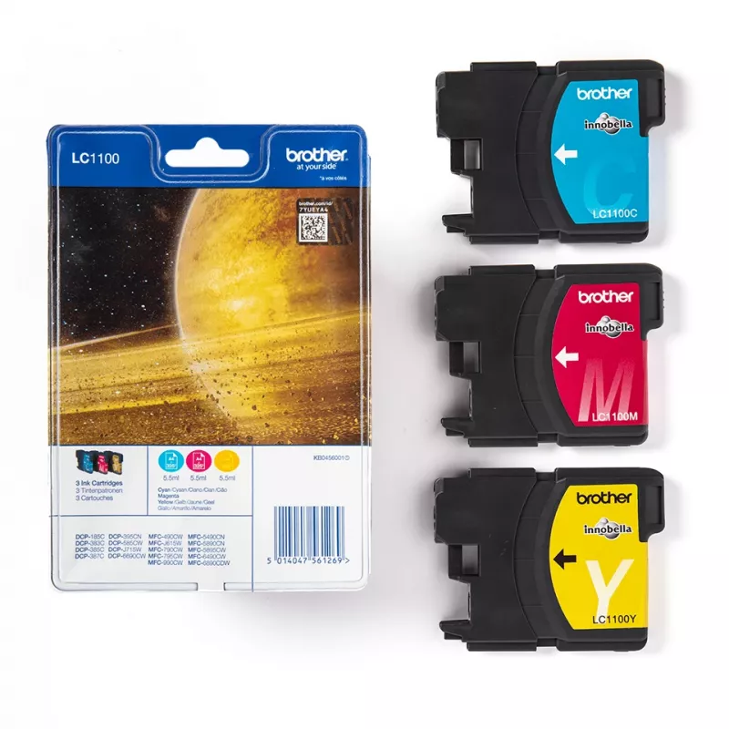 Brother LC1100RBWBP cartuccia d'inchiostro 3 pezzi originale ciano, magenta, giallo