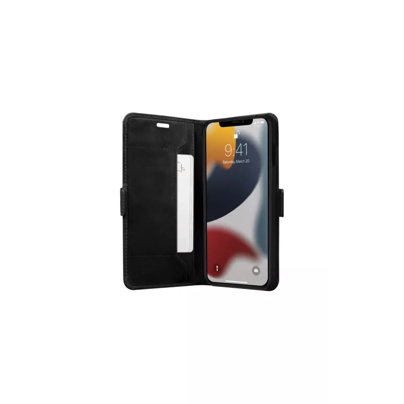Custodia portafoglio dbramante1928 iPhone 13 mini nero 3 scomparti per carte