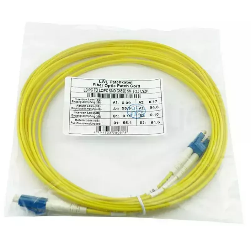 Cavo patch in fibra ottica BlueOptics SFP3131BU3MK 3 m OS2 LC–LC giallo, 9 µm, full duplex