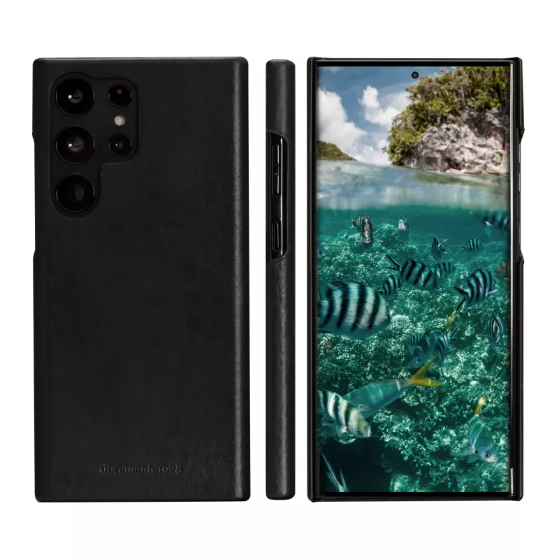 Custodia a libro per cellulare dbramante1928 Lynge per Samsung Galaxy S23 Ultra — nero, 3 vani per carte, compatibile con 6,8 inch