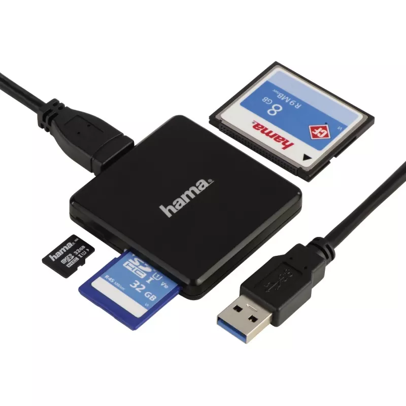 Hama 00124156 lettore di schede USB 3.2 Gen 1 (3.1 Gen 1) Type-A nero