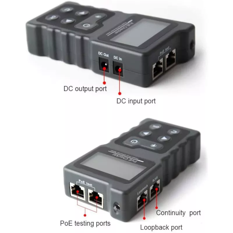 Techly I-CT PRO-POECK tester per cavi di rete tester PoE nero, grigio